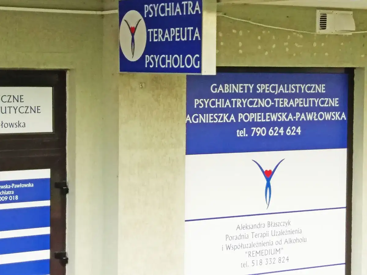 Gabinet specjalistyczny: psychiatra, terapeuta, psycholog. Aleksandra Błaszczyk, poradnia terapii uzależnień, instruktor terapii uzależnień.